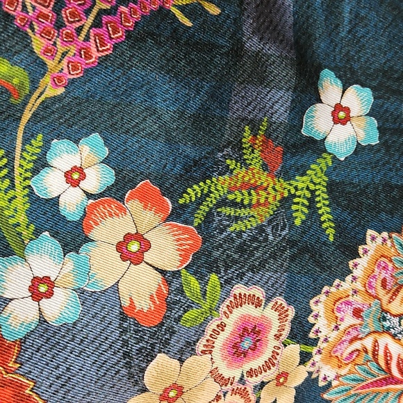 Johnny Was Womens Aria Skies Floral Print Classic Fit Pant Multicolor Boho Sz 10 - Picture 7 of 11